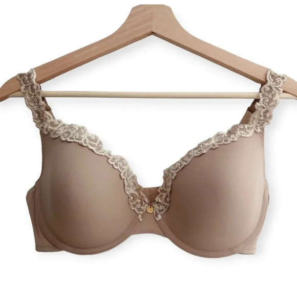 Natori Nude Beige Bra with Lace Trim and Straps Accent 34DD - Picture 1 of 15